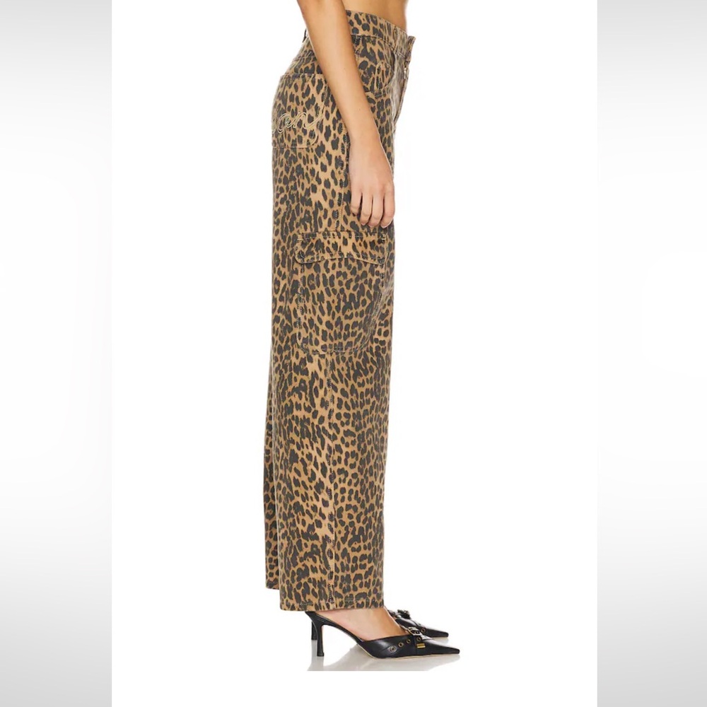 NWT Revolve Dio Cargo Jeans Leopard Damson Madder Leopard Print Pants UK 10 US 6 - Picture 2 of 12